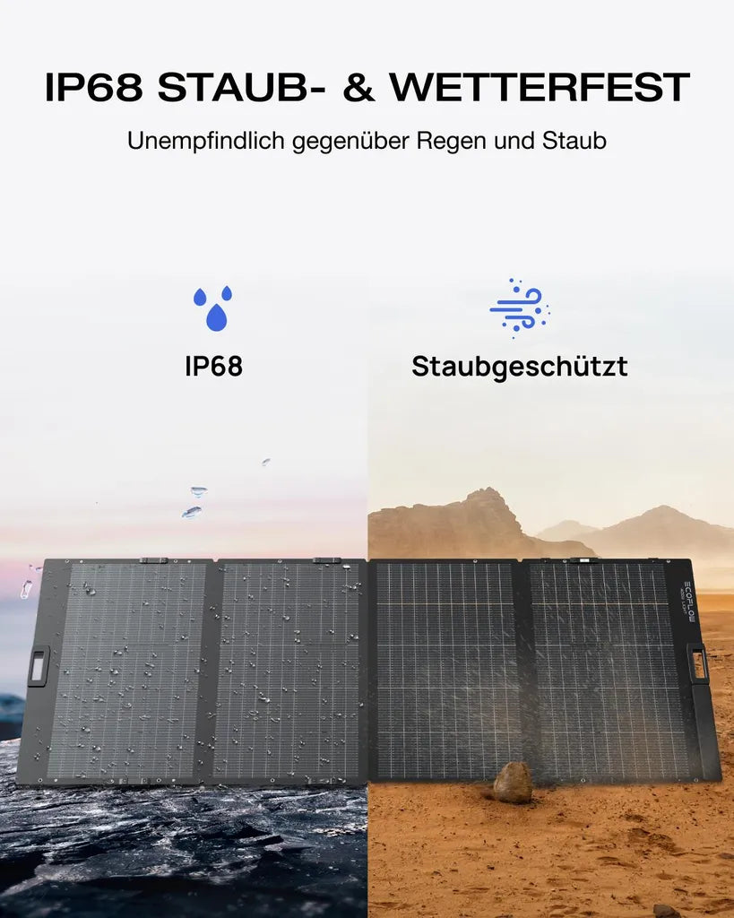 EcoFlow 400W Leichtes Tragbares Solarpanel | Bifaziales Design | N-Typ Solarzelle | IP68