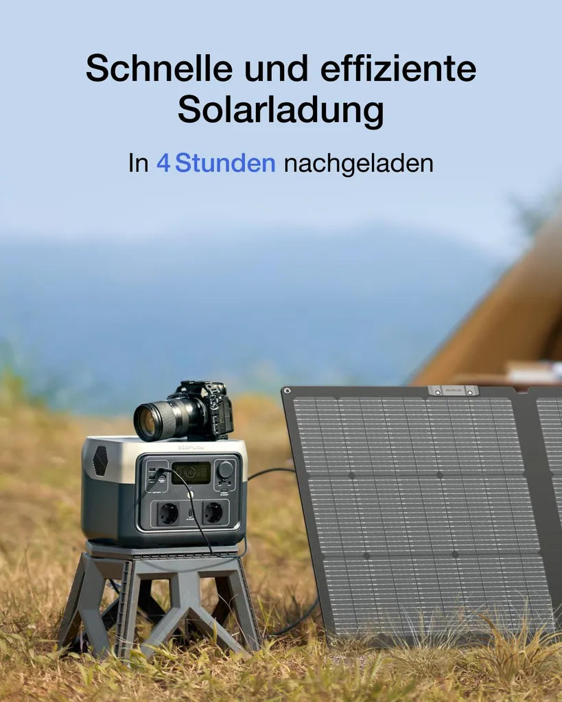 EF EcoFlow RIVER 2 MAX 512Wh + 160W Solarpanel | Powerstation LiFePO4 – 1h Schnellladung