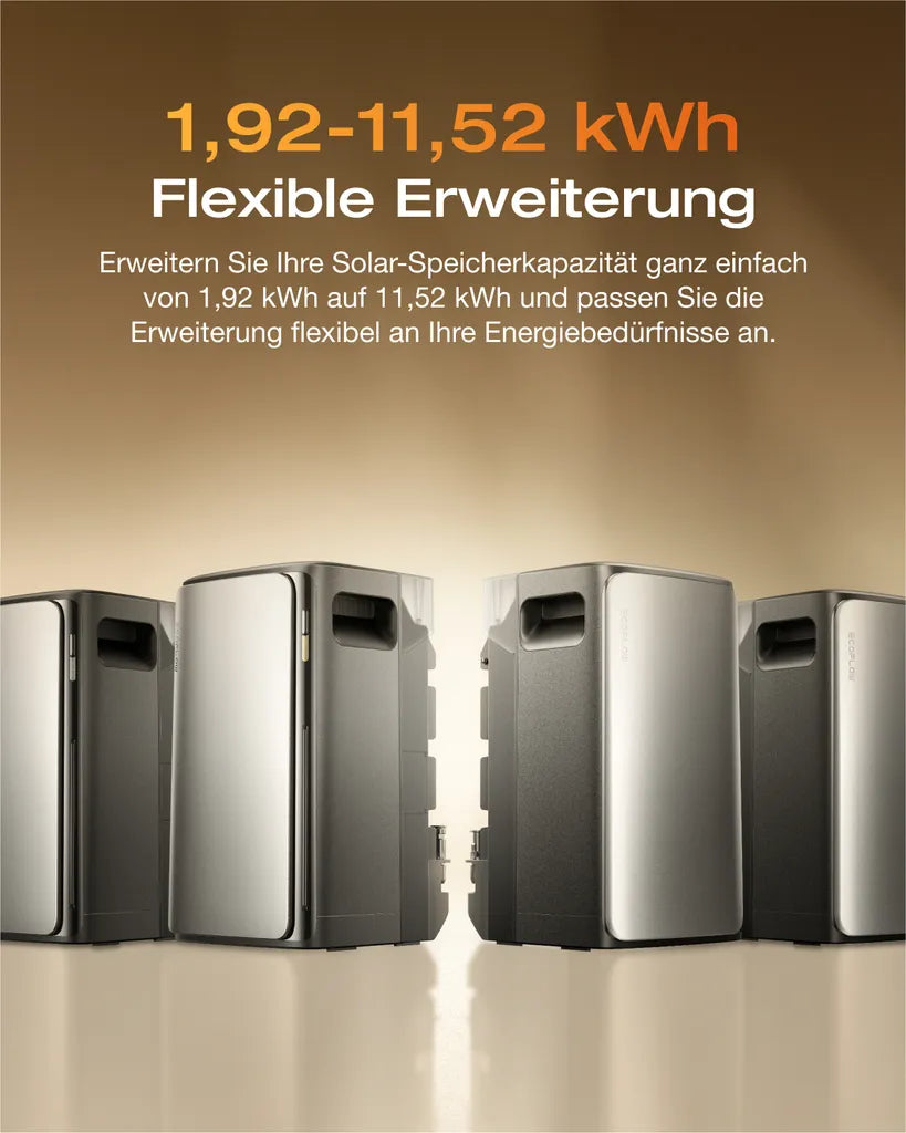 EcoFlow STREAM Ultra Balkonkraftwerk 1800W | 1,92kWh Speicher | Inkl. 4x 450W Solarpanels