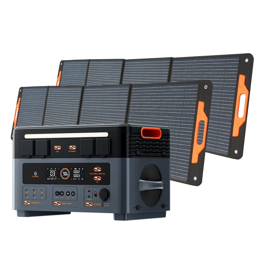 OSCAL PowerMax 2400Pro Powerstation | 2400W/2016Wh | Inkl. 2x 200W Solarpanel