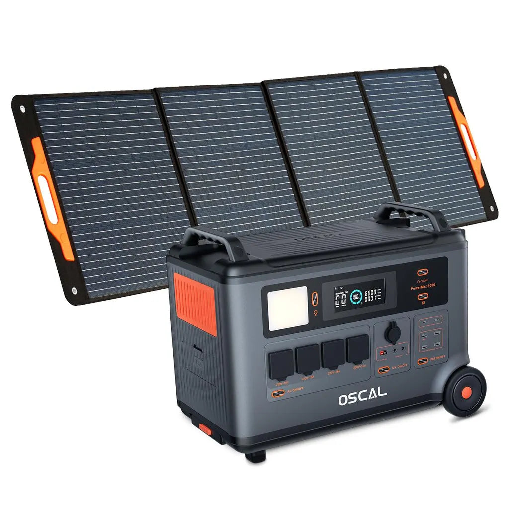 OSCAL PowerMax 3600W Powerstation | 3600Wh LiFePO4 | Inkl. 200W Solarpanel