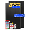 Solakon 500W Bifazial Glas-Glas Solarmodul | N-Type Full Black | 2er Set (1000W Gesamt)