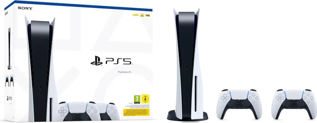 Sony PlayStation 5 Disk Edition Bundle – Spielkonsole 825GB SSD, 4K Blu-Ray, 120fps + 2x DualSense
